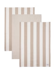 Yard Set of 3 Natural Hayle Stripe Tea Towels - Image 3 of 5