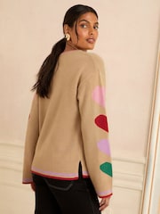 Love & Roses Camel Crew Neck Cosy Jumper - Image 5 of 5