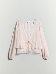 BHOEM Pink 2 in1 Romantic lace Embellished Blouse - Afbeelding 6 van 6