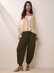 BHOEM Ecru Shiffli Embroidered Romantic Blouse - Image 4 of 5