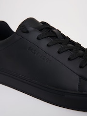 Threadbare Black PU Court Trainers - Image 4 of 4
