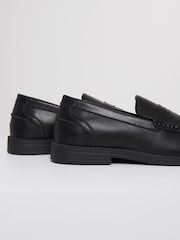 Threadbare Black Faux Leather Penny Loafers - Image 4 of 4