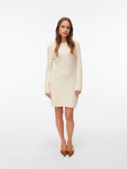VERO MODA Cream Knitted Mini Dress - Image 4 of 4