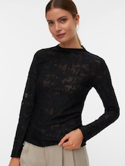 VERO MODA Long Sleeve Floral Detail Top - Imagen 1 de 5