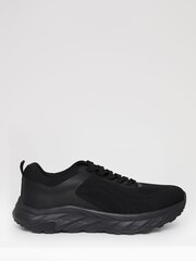 Threadbare Black Textured Slip On Trainers - Image 1 of 4
