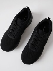 Threadbare Black Textured Slip On Trainers - Image 2 of 4