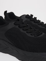 Threadbare Black Textured Slip On Trainers - Image 4 of 4