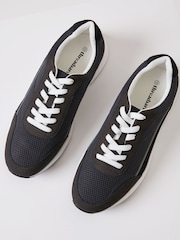 Threadbare Grey Retro Mixed Material Trainers - Image 2 of 4