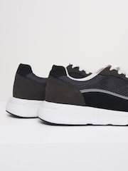 Threadbare Grey Retro Mixed Material Trainers - Image 4 of 4