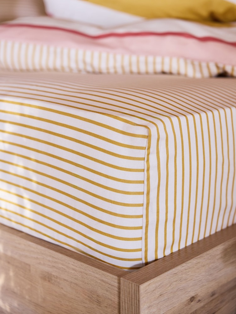 FatFace Ochre Stripe Fitted Sheet - Image 2 of 3