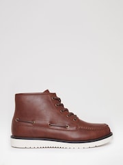 Threadbare Brown Moccasin Boots - Image 1 of 4