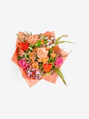 Pink/Orange Rose and Carnations Fresh Flower Bouquet in Ceramic Pumpkin Vase - Image 5 of 5