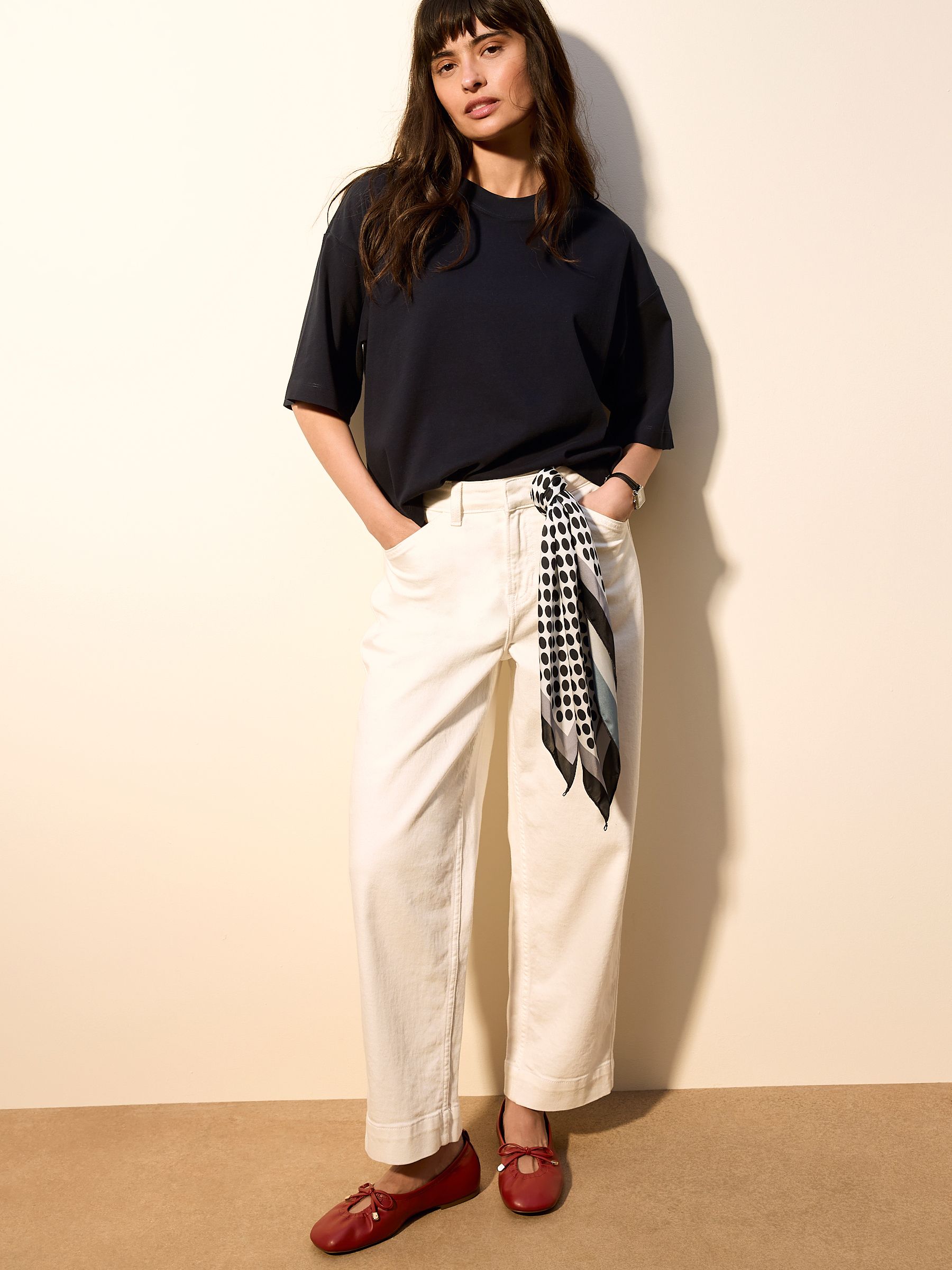Buy Navy/Polka Dot Short Sleeve Crew Neck T-Shirt with Scarf from