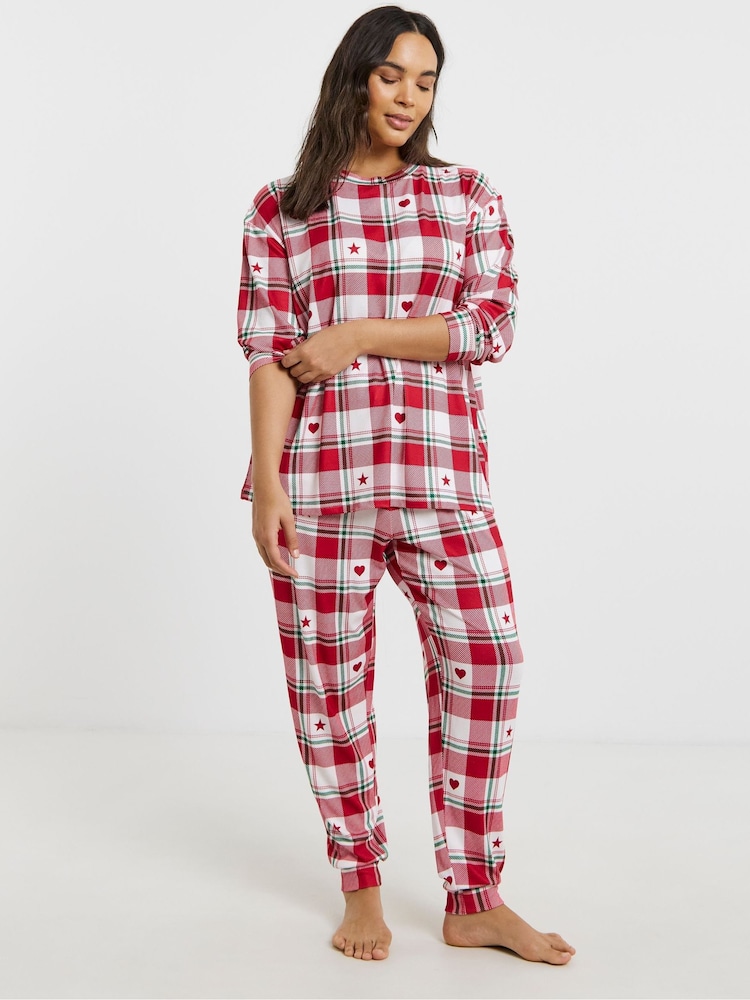 Simply Be Red Supersoft Twosie Set - Image 2 of 4 Simply Be Red Supersoft Twosie Set - Image 2 of 4