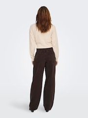 ONLY Brown Tie Waist Wide Leg Jeans - Image 2 of 4