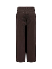 ONLY Brown Tie Waist Wide Leg Jeans - Image 4 of 4