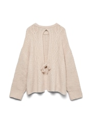 VERO MODA Cream Cable Knit Bow Back Detail Jumper - Image 2 of 2