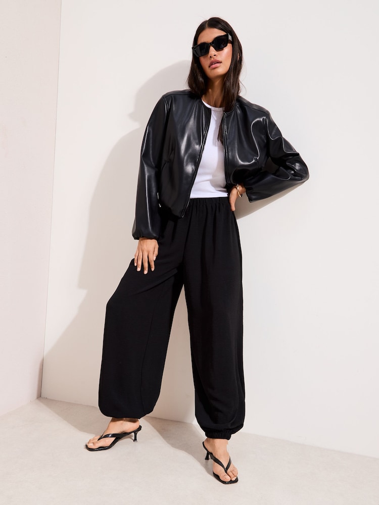 Friends Like These Black Balloon Trousers With Elasticated Waist - Image 1 of 5