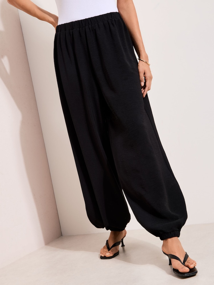 Friends Like These Black Balloon Trousers With Elasticated Waist - Image 2 of 5