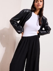 Friends Like These Black Balloon Trousers With Elasticated Waist - Image 3 of 5