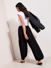 Friends Like These Black Balloon Trousers With Elasticated Waist - Image 4 of 5