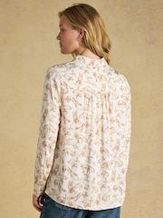 Cream Equestrian Print - Elvina Satin Shirt - صورة 2 من 7
