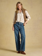 Cream Equestrian Print - Elvina Satin Shirt - صورة 6 من 7