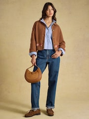Embroidered Cowboy Tan Brown Cotton Blend Knitted Cardigan - Image 6 of 7