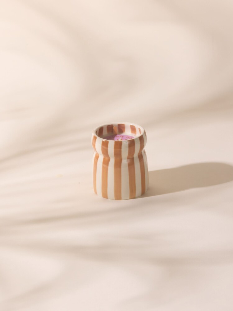 Paddywax Cabana 184g Rust Striped Ceramic Candle - Image 3 of 3 Paddywax Cabana 184g Rust Striped Ceramic Candle - Image 3 of 3