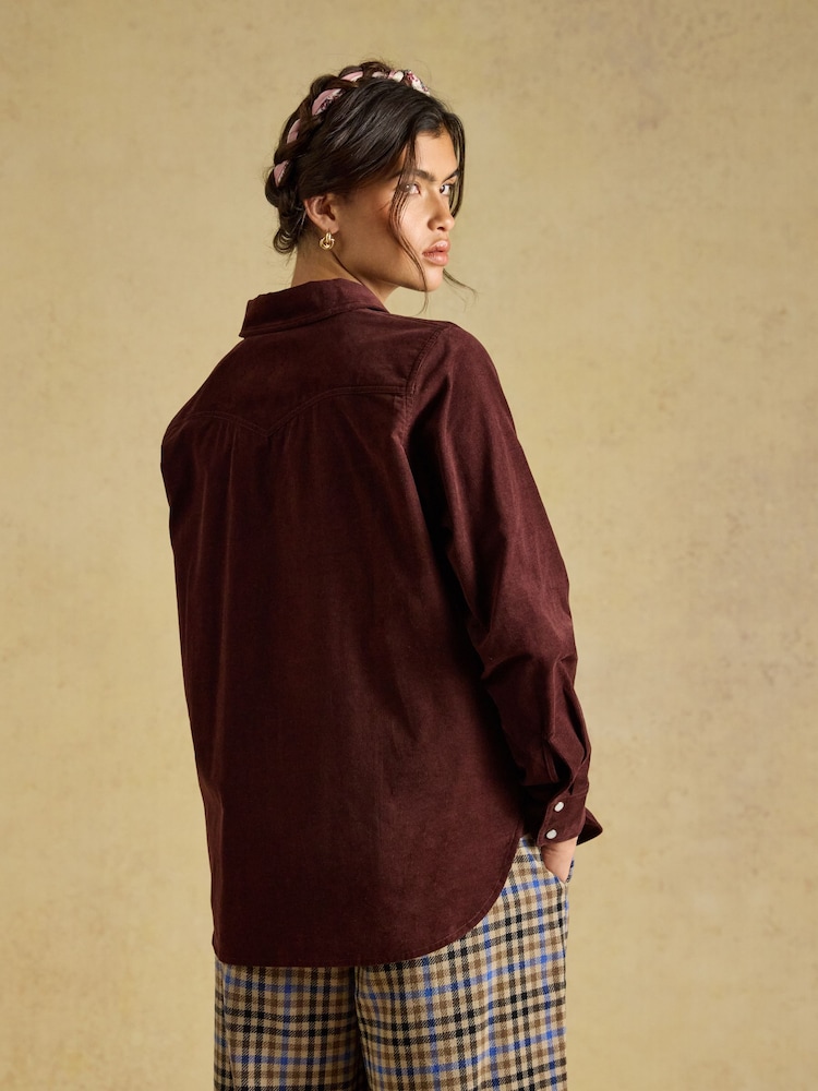 Joules Cassie Brown Cord Shirt - Image 2 of 8 Joules Cassie Brown Cord Shirt - Image 2 of 8