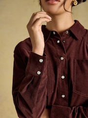 Joules Cassie Brown Cord Shirt - Image 5 of 8