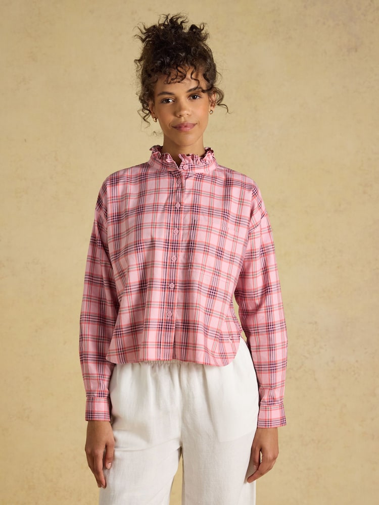 Vérification rose - Chemise Oxford Raccourci Joules - Image 1 sur 9