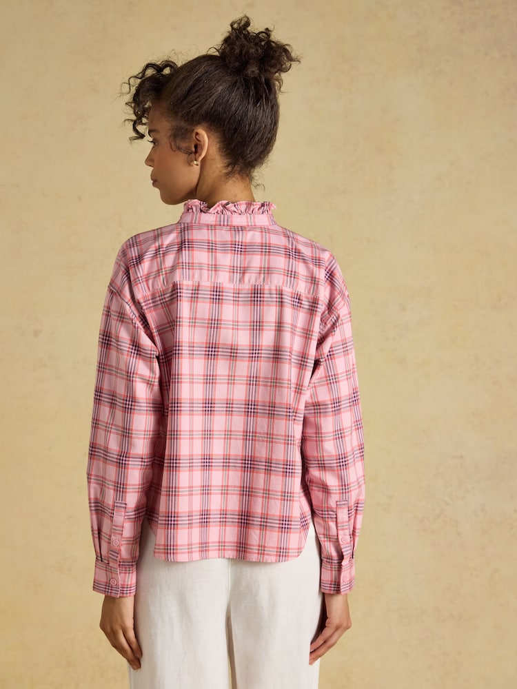 Vérification rose - Chemise Oxford Raccourci Joules - Image 2 sur 9