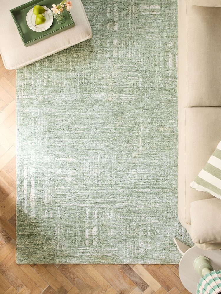 Green Soft Haze Abstract Rug - Image 1 of 5 Green Soft Haze Abstract Rug - Image 1 of 5