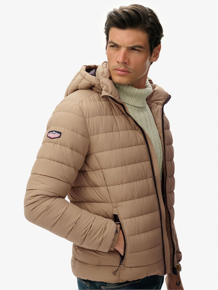 Superdry Nude Hooded Fuji Padded Jacket - Image 1 of 8