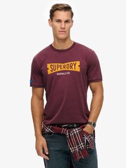 Superdry Red Heritage Tab Loose T-Shirt - Image 1 of 7