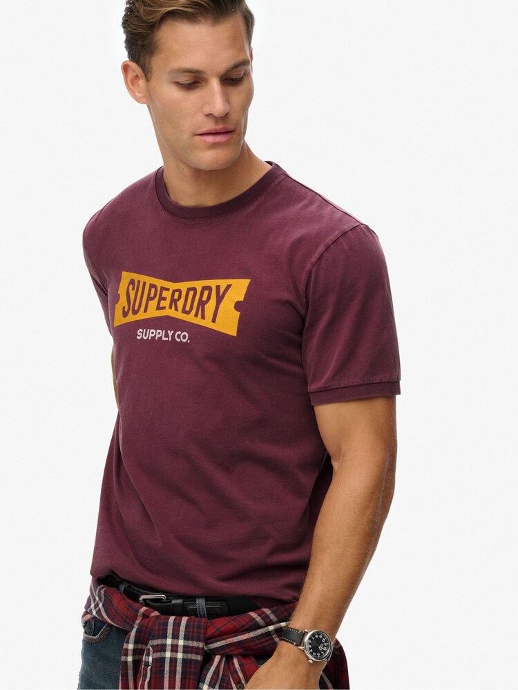 Superdry Red Heritage Tab Loose T-Shirt - Image 2 of 7
