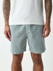 Bleu canard - Elasticated Waist Cord Shorts - Image 1 sur 6