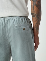 Bleu canard - Elasticated Waist Cord Shorts - Image 4 sur 6