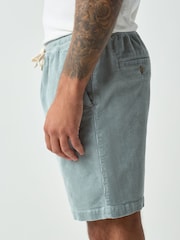 Bleu canard - Elasticated Waist Cord Shorts - Image 5 sur 6