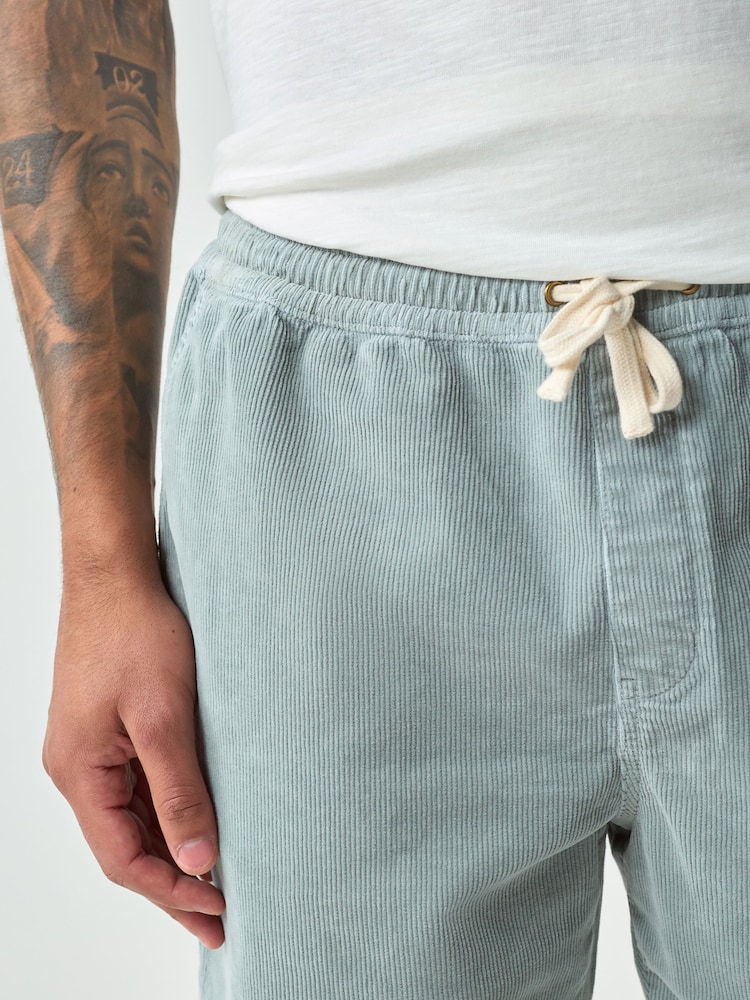 Bleu canard - Elasticated Waist Cord Shorts - Image 6 sur 6