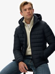 Superdry Blue Hooded Fuji Padded Jacket - Image 1 of 8