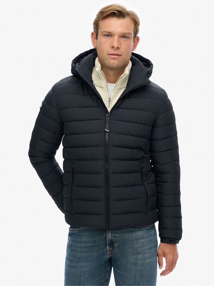 Superdry Blue Hooded Fuji Padded Jacket - Image 2 of 8