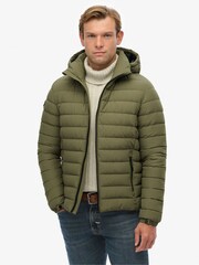 Superdry Green Hooded Fuji Padded Jacket - Image 1 of 7