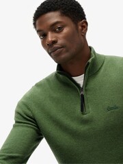 Superdry Green Wool Blend Half Zip Jumper - Image 4 of 6