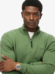 Superdry Green Wool Blend Half Zip Jumper - Image 5 of 6