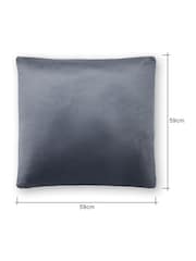 BHS 2 Pack Silver Velvet Velour Piped Edge Cushions - Image 4 of 4