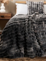 BHS Grey Marled Rib Throw - Image 1 of 4