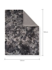 BHS Grey Marled Rib Throw - Image 4 of 4