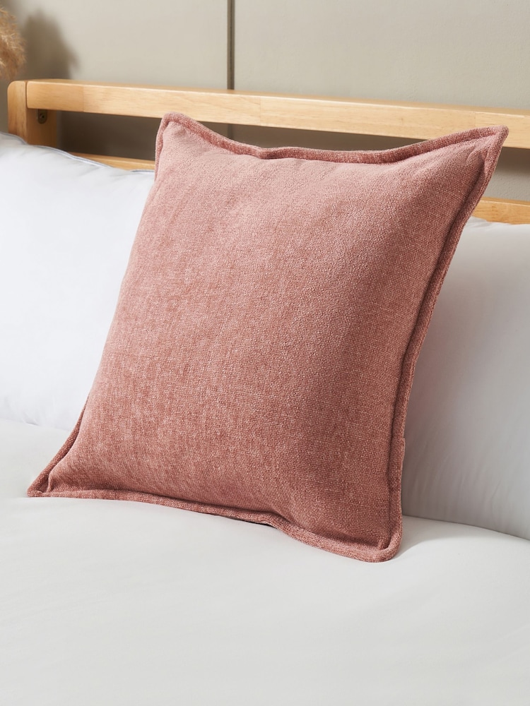 BHS 2 Pack Pink Oxford Chenille Cushions - Image 1 of 4 BHS 2 Pack Pink Oxford Chenille Cushions - Image 1 of 4